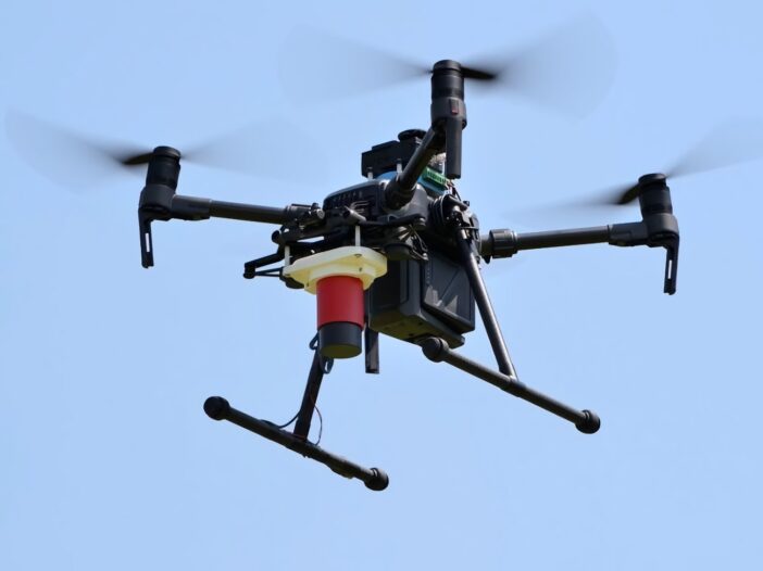 The unmanned drone of the Pignoletto project mapping a soil