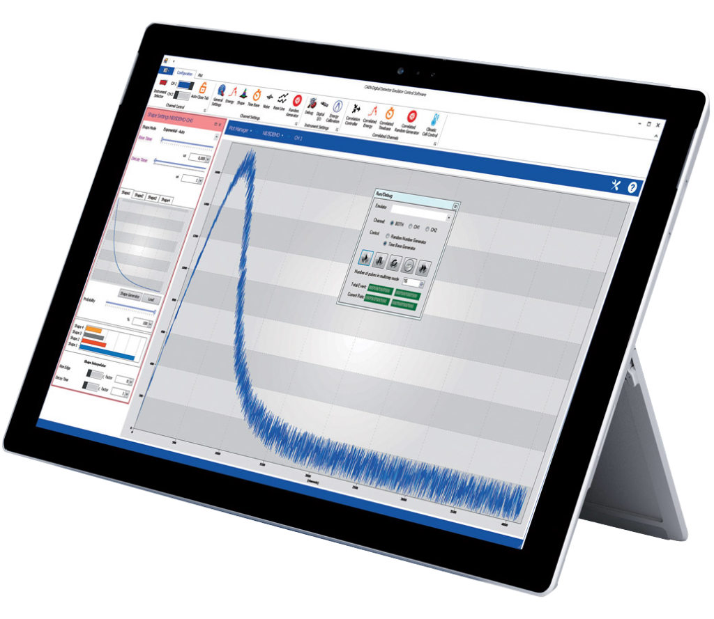 Screenshot of the pulse generation in the graphical user interface provided with the Digital Detector Emulators
